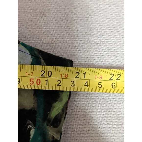 J.Crew Women M Abstract Floral Flutter Sleeve Button Front Blouse Scoop Neck - Picture 10 of 11